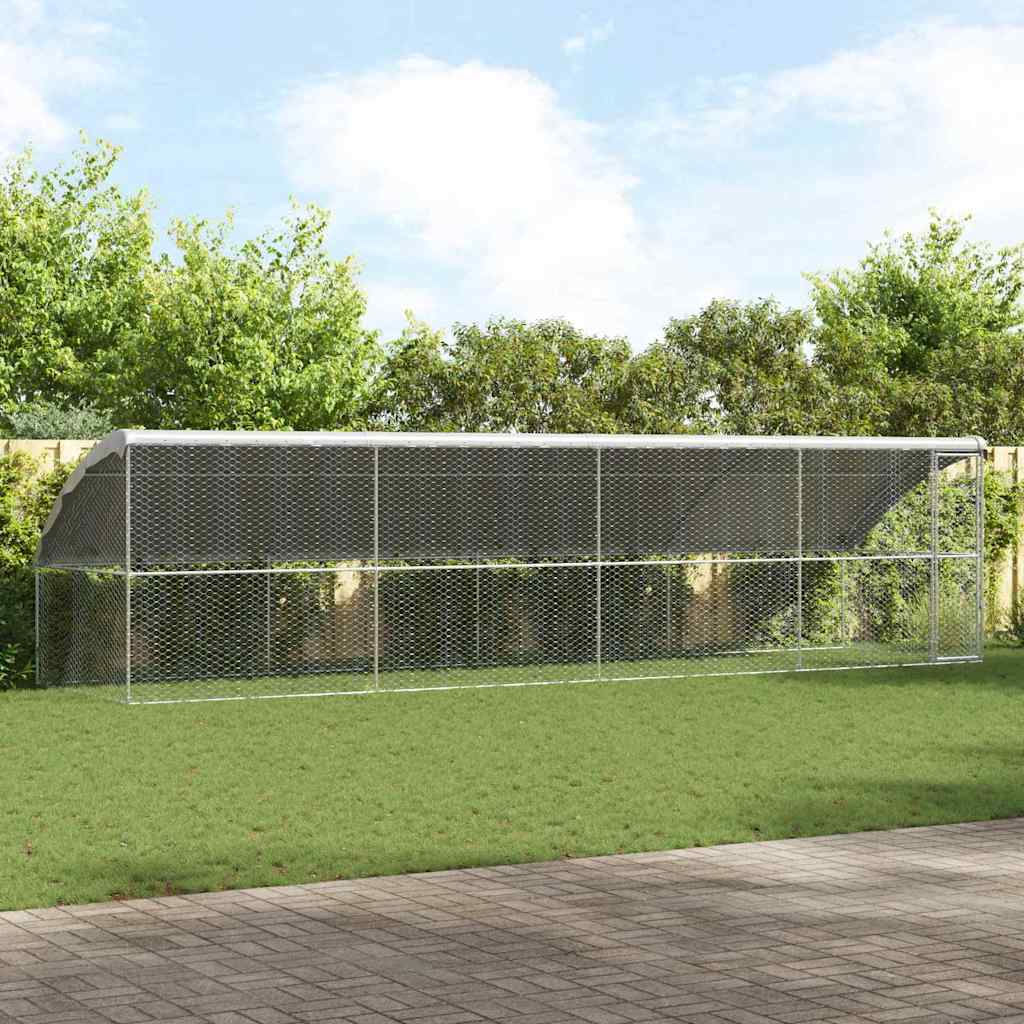 Kućica za pse 4 pcs Srebrno 8 x 2 x 2 m Pocinčani čelik