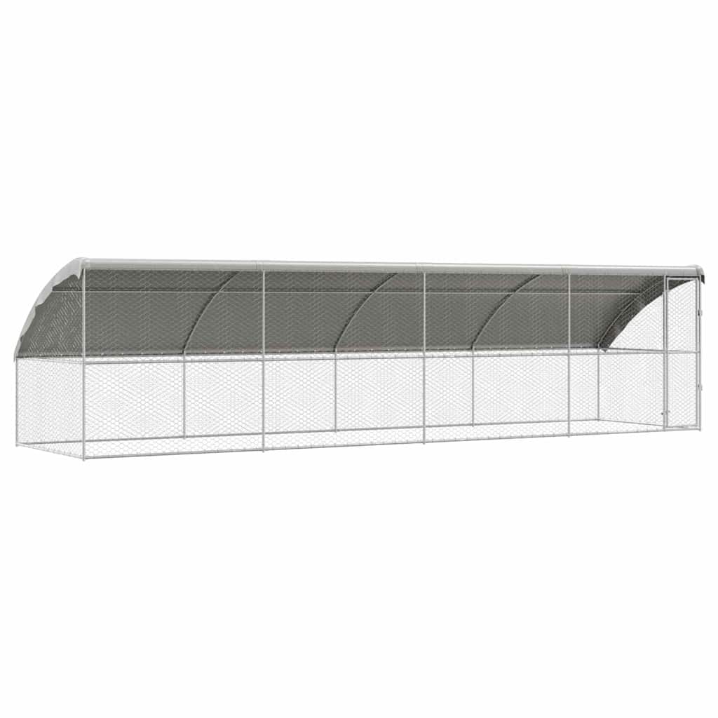 Kućica za pse 4 pcs Srebrno 8 x 2 x 2 m Pocinčani čelik
