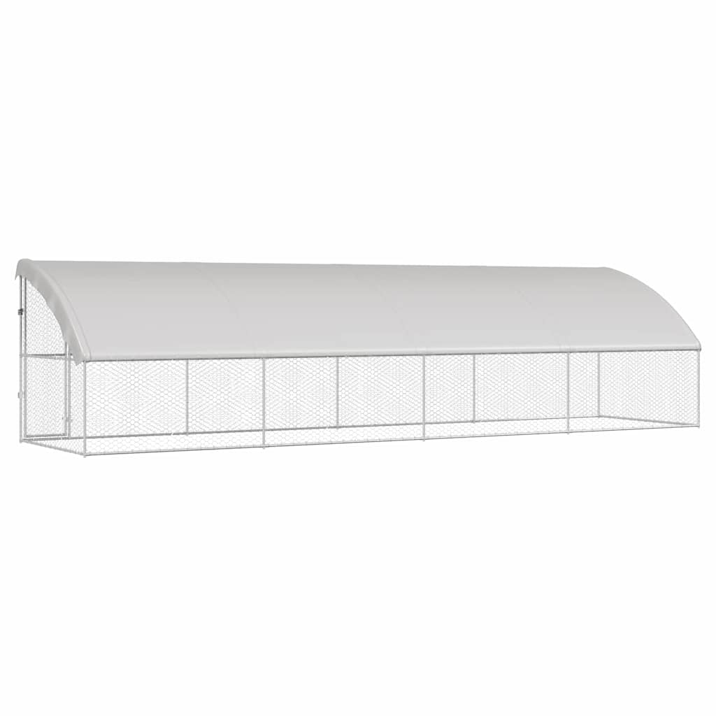 Kućica za pse 4 pcs Srebrno 8 x 2 x 2 m Pocinčani čelik