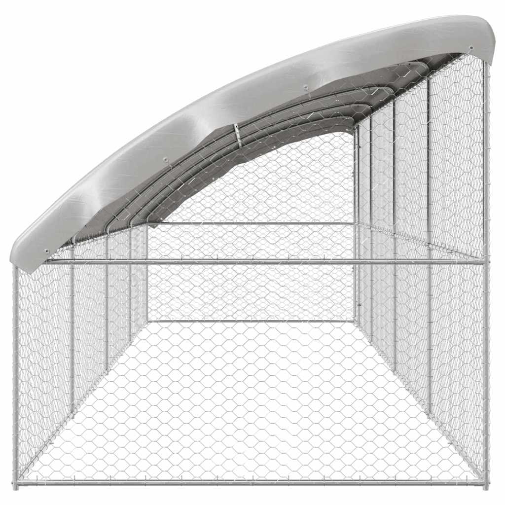 Kućica za pse 4 pcs Srebrno 8 x 2 x 2 m Pocinčani čelik