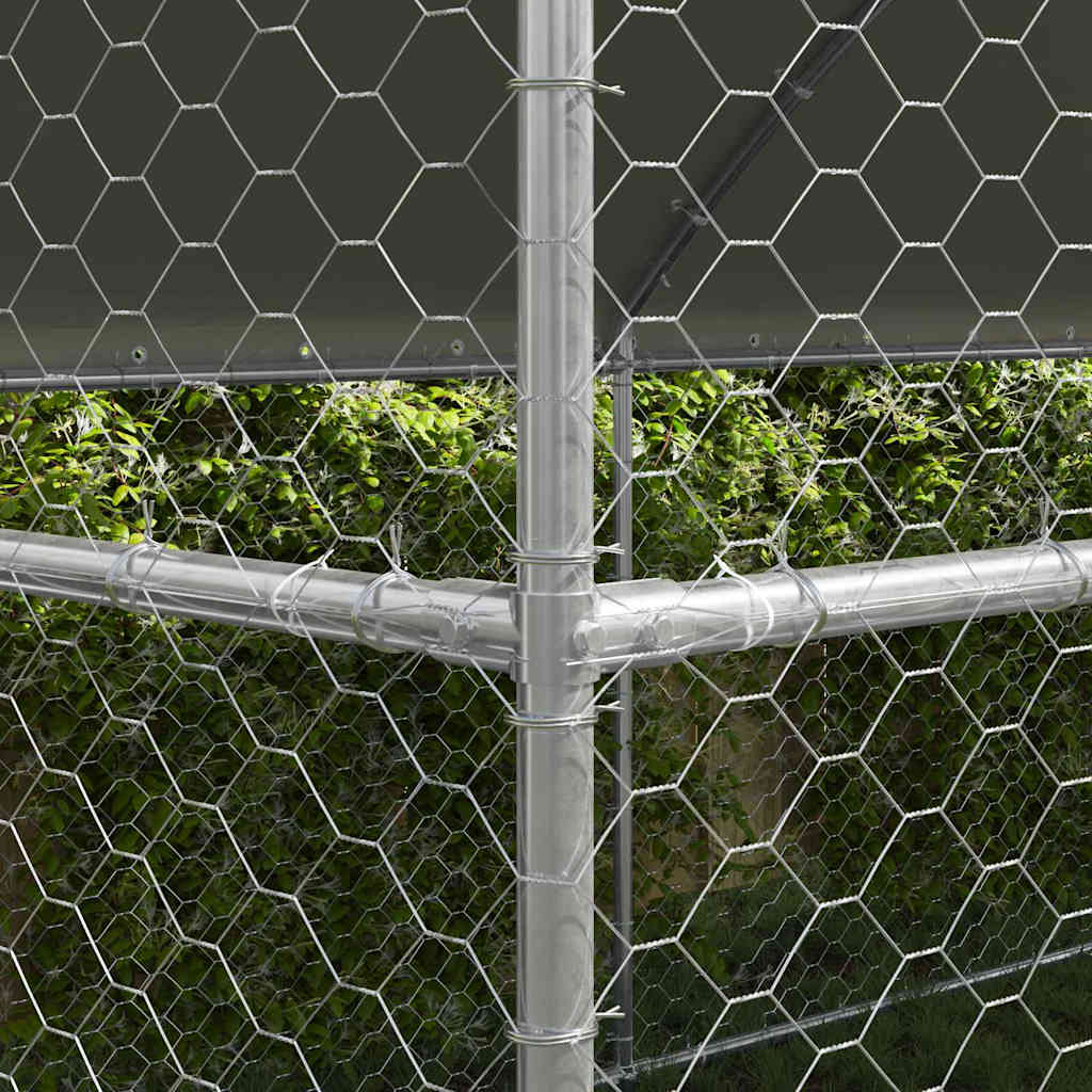 Kućica za pse 3 pcs Srebrno 6 x 2 x 2 m Pocinčani čelik