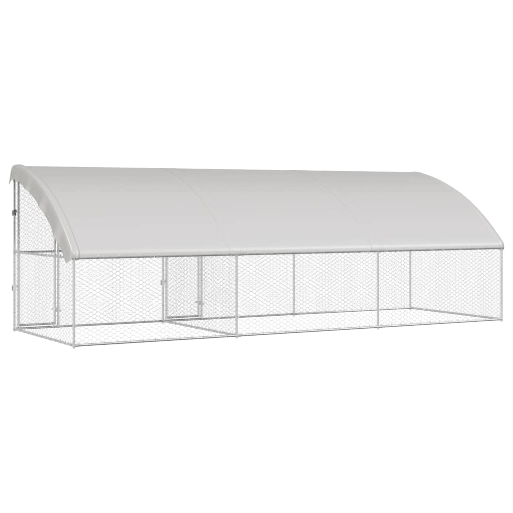 Kućica za pse 3 pcs Srebrno 6 x 2 x 2 m Pocinčani čelik