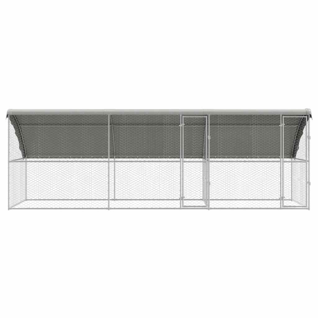 Kućica za pse 3 pcs Srebrno 6 x 2 x 2 m Pocinčani čelik