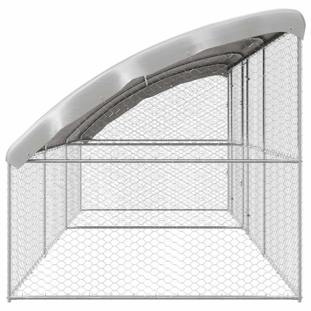 Kućica za pse 3 pcs Srebrno 6 x 2 x 2 m Pocinčani čelik