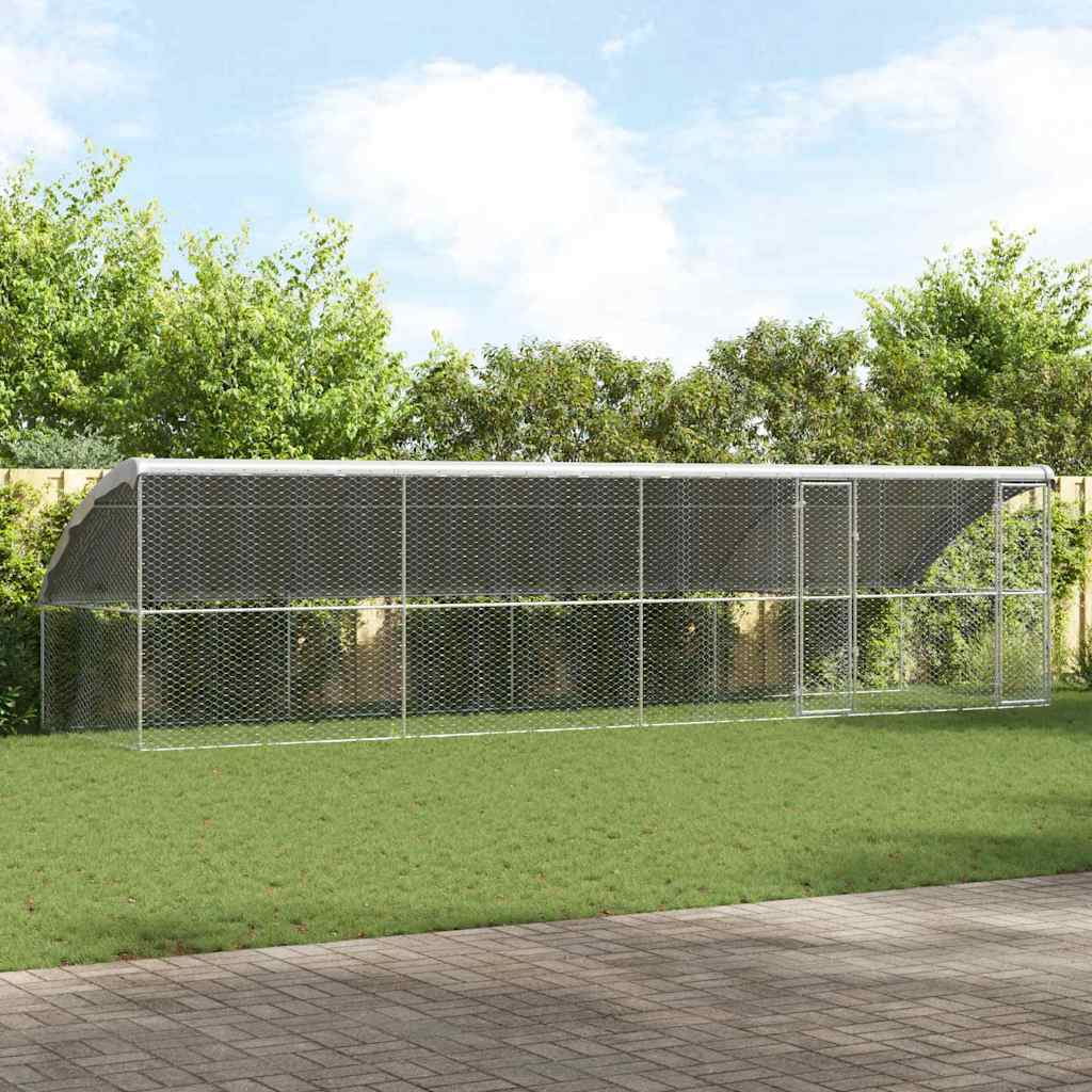 Kućica za pse 4 pcs Srebrno 8 x 2 x 2 m Pocinčani čelik