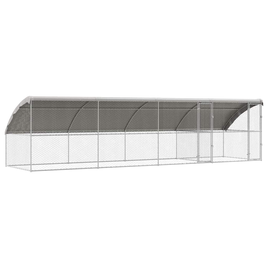Kućica za pse 4 pcs Srebrno 8 x 2 x 2 m Pocinčani čelik
