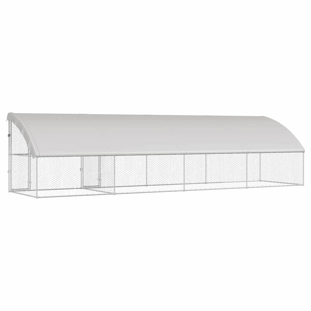 Kućica za pse 4 pcs Srebrno 8 x 2 x 2 m Pocinčani čelik