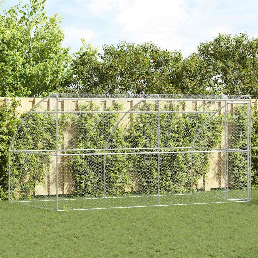 Kućica za pse 2 pcs Srebrno 4 x 2 x 2 m Pocinčani čelik
