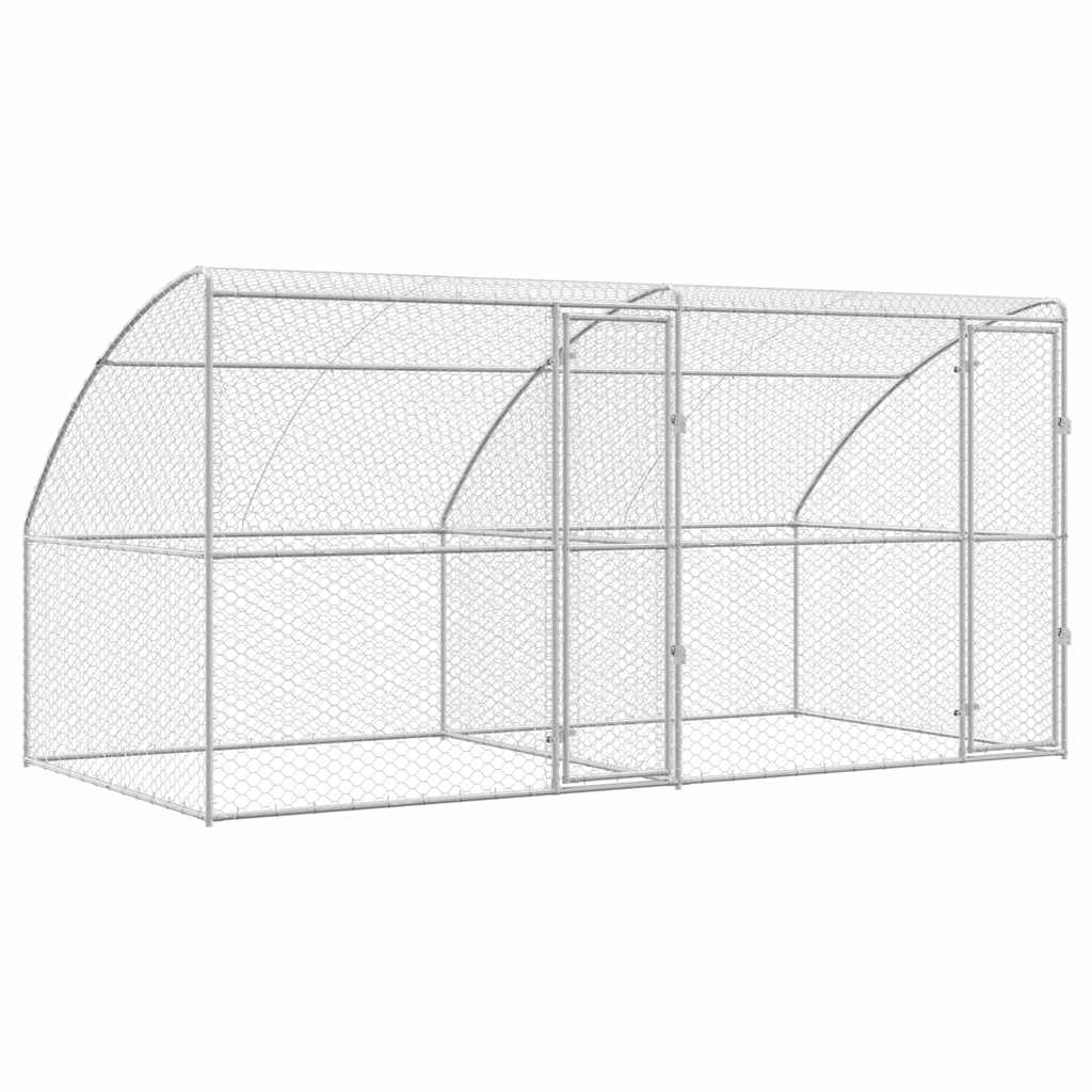 Kućica za pse 2 pcs Srebrno 4 x 2 x 2 m Pocinčani čelik