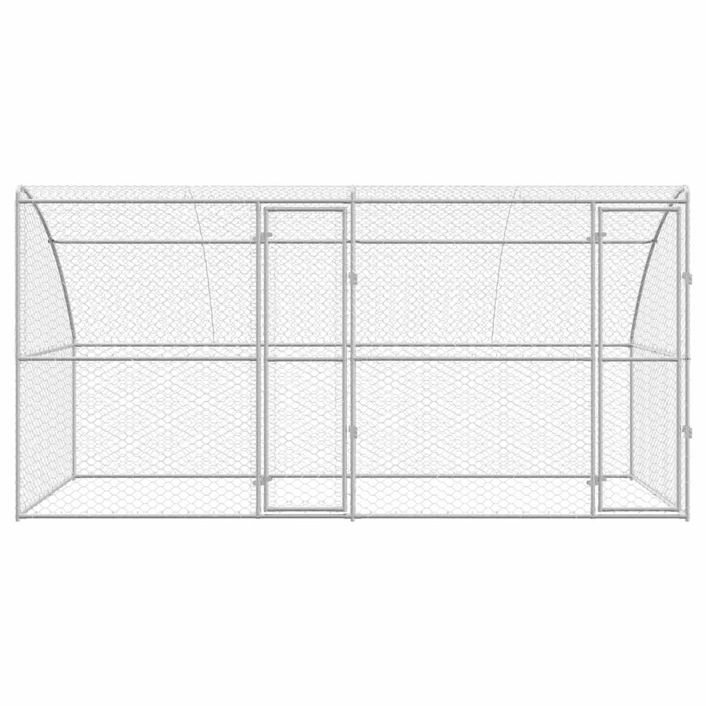 Kućica za pse 2 pcs Srebrno 4 x 2 x 2 m Pocinčani čelik