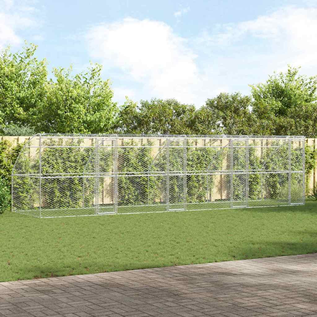 Kućica za pse 4 pcs Srebrno 8 x 2 x 2 m Pocinčani čelik