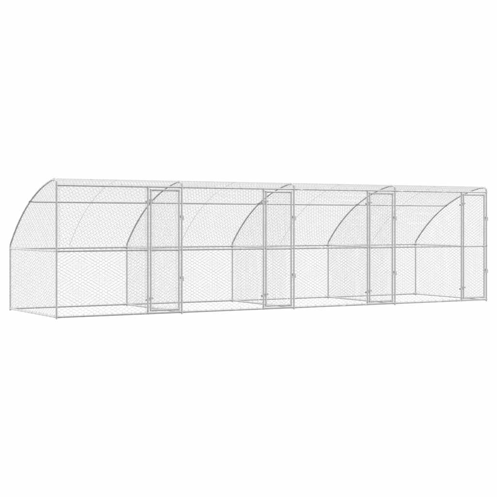 Kućica za pse 4 pcs Srebrno 8 x 2 x 2 m Pocinčani čelik
