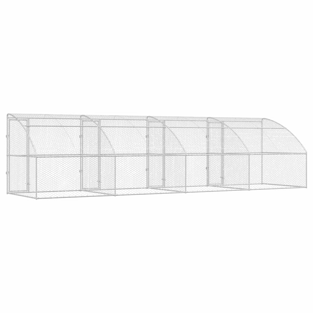 Kućica za pse 4 pcs Srebrno 8 x 2 x 2 m Pocinčani čelik