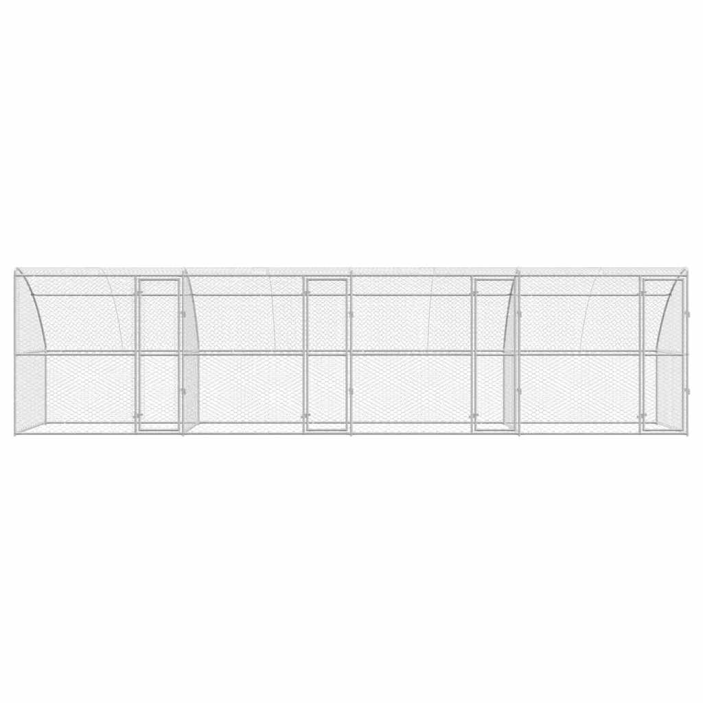 Kućica za pse 4 pcs Srebrno 8 x 2 x 2 m Pocinčani čelik