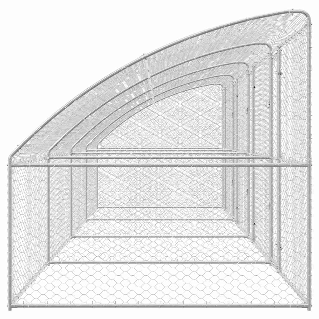 Kućica za pse 4 pcs Srebrno 8 x 2 x 2 m Pocinčani čelik