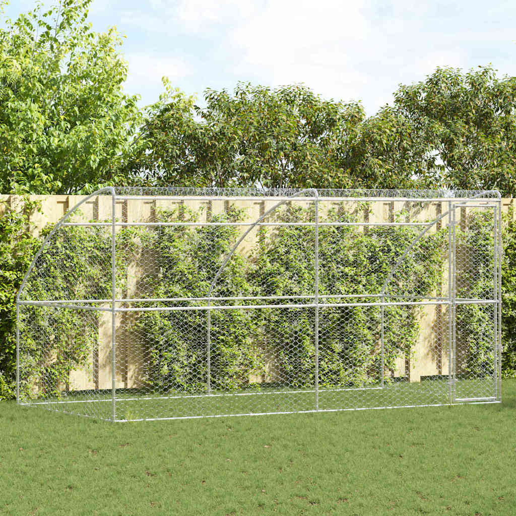 Kućica za pse 2 pcs Srebrno 4 x 2 x 2 m Pocinčani čelik