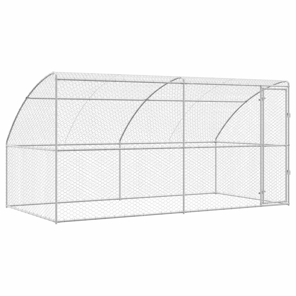 Kućica za pse 2 pcs Srebrno 4 x 2 x 2 m Pocinčani čelik