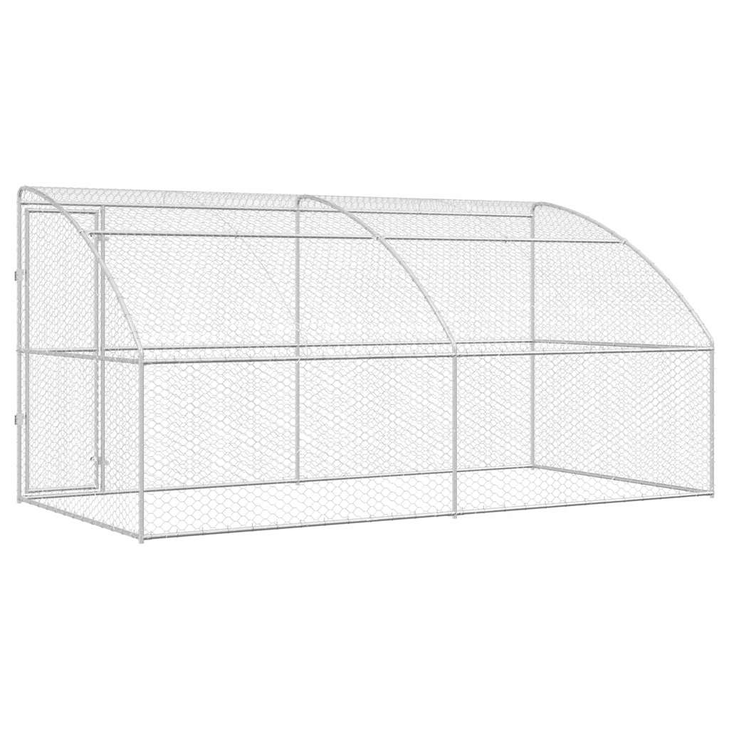 Kućica za pse 2 pcs Srebrno 4 x 2 x 2 m Pocinčani čelik
