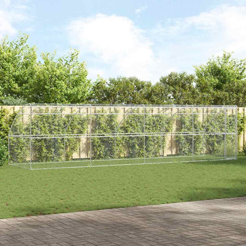 Kućica za pse 4 pcs Srebrno 8 x 2 x 2 m Pocinčani čelik