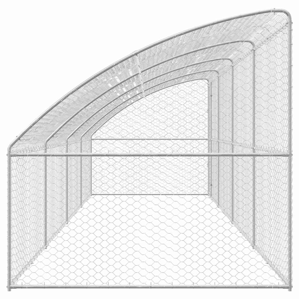 Kućica za pse 4 pcs Srebrno 8 x 2 x 2 m Pocinčani čelik