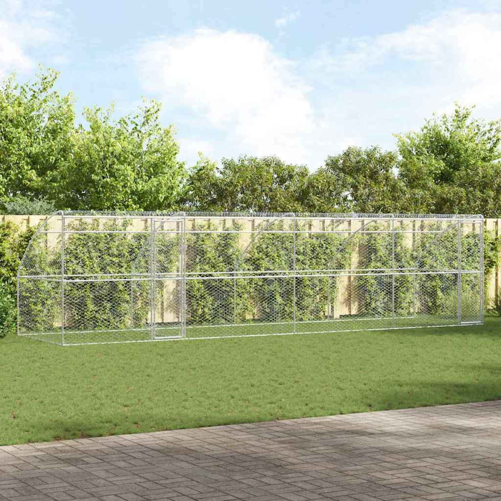Kućica za pse 4 pcs Srebrno 8 x 2 x 2 m Pocinčani čelik