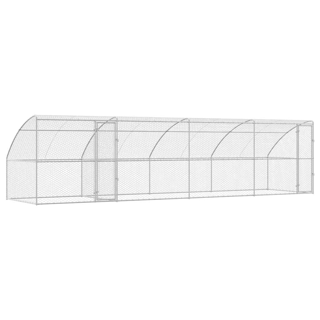 Kućica za pse 4 pcs Srebrno 8 x 2 x 2 m Pocinčani čelik