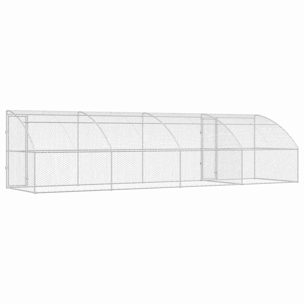 Kućica za pse 4 pcs Srebrno 8 x 2 x 2 m Pocinčani čelik