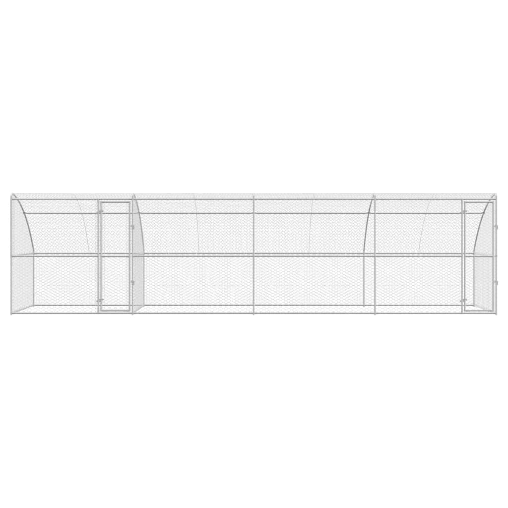 Kućica za pse 4 pcs Srebrno 8 x 2 x 2 m Pocinčani čelik