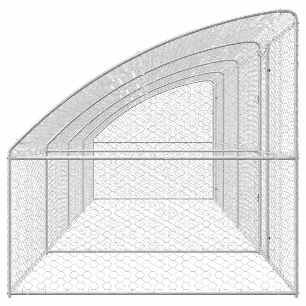 Kućica za pse 4 pcs Srebrno 8 x 2 x 2 m Pocinčani čelik