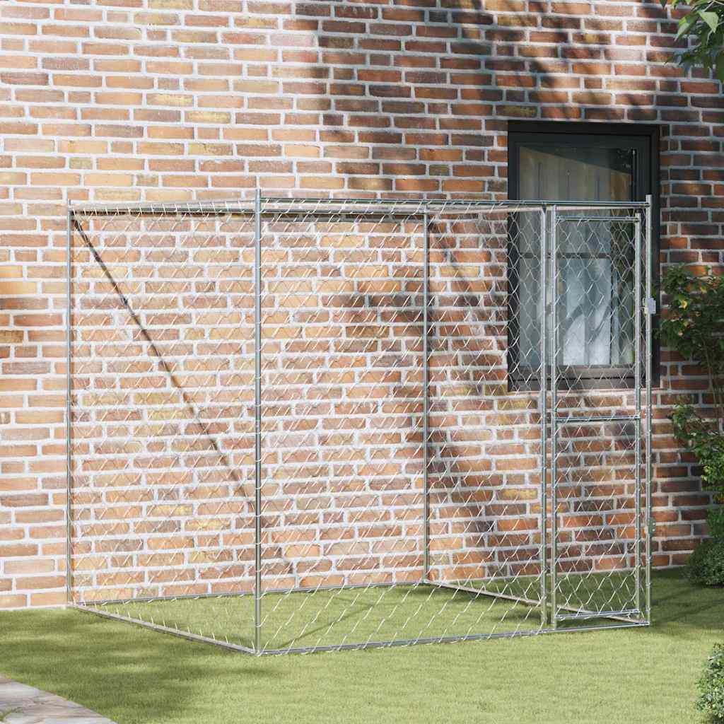 Kavez za pse Srebrno 200 x 200 x 200 cm Cinkani čelik