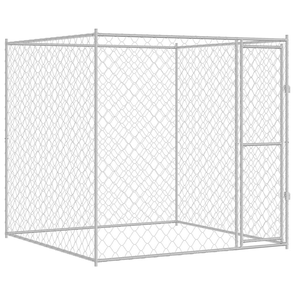 Kavez za pse Srebrno 200 x 200 x 200 cm Cinkani čelik