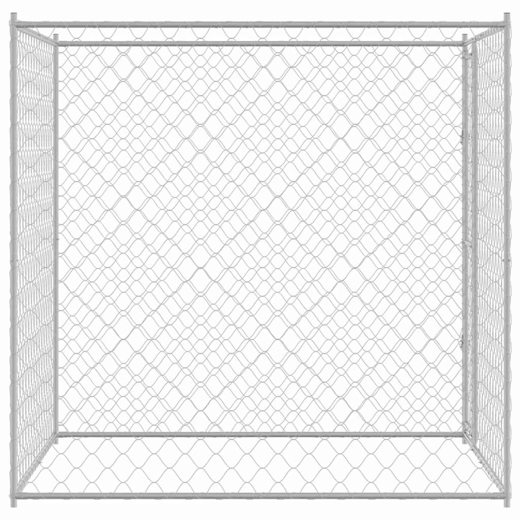 Kavez za pse Srebrno 200 x 200 x 200 cm Cinkani čelik