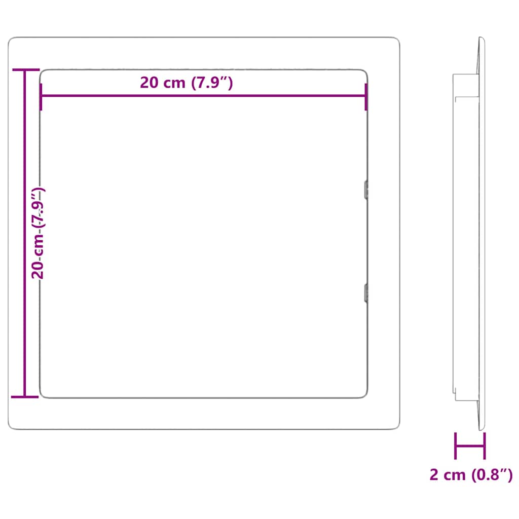 Paneli za pristup 2 pcs Bijelo 20 x 20 cm ABS plastika