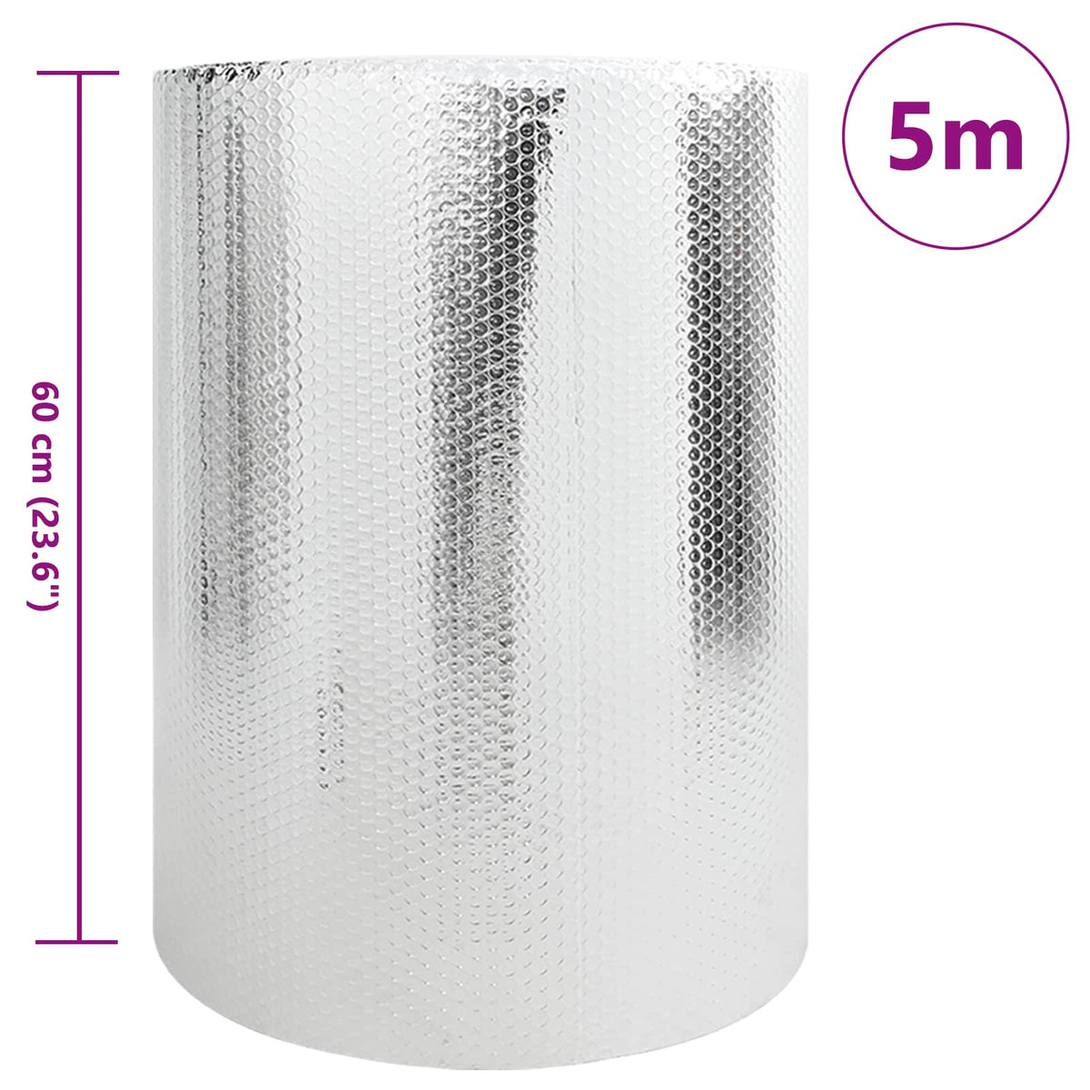 Reflektor topline za radijator Srebrno 5 x 0,6 m Polietilen