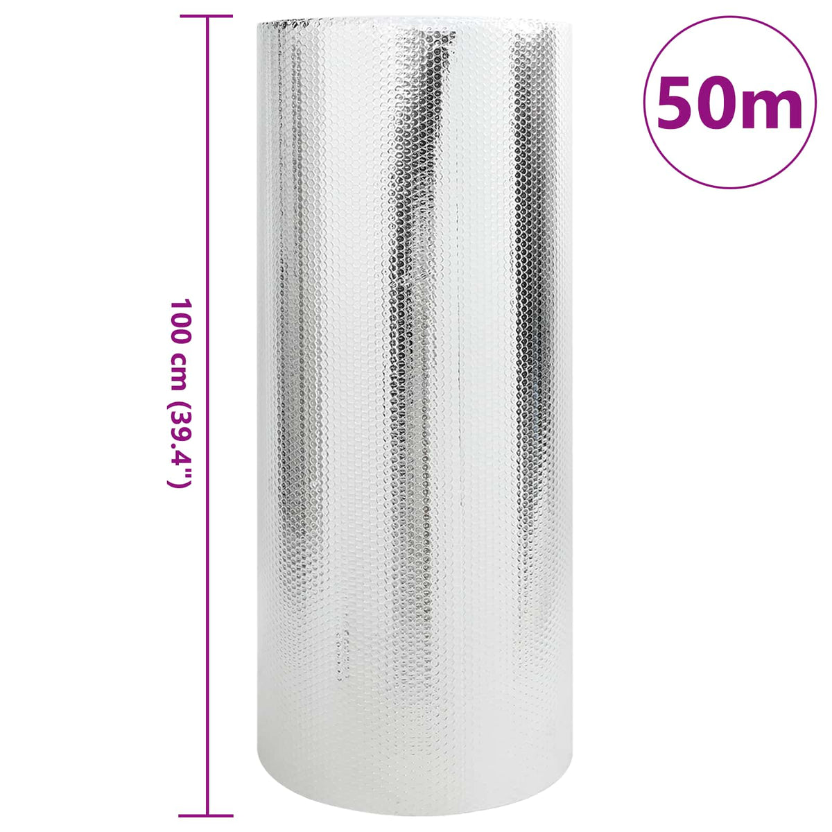 Reflektor topline za radijator Srebrno 50 x 1 m Polietilen
