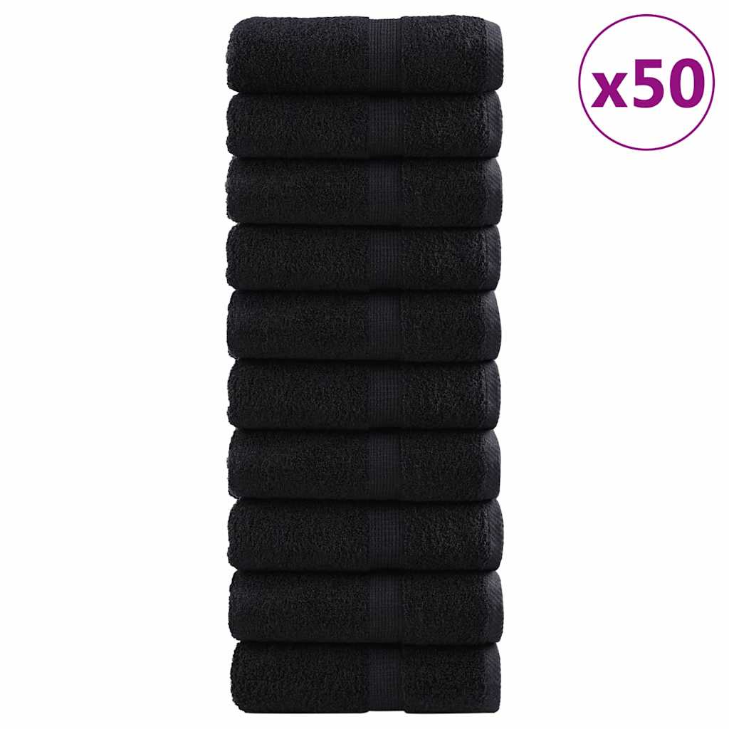 Ručnik za Goste SOLUND 50 pcs Crna 30 x 50 cm 550 gsm