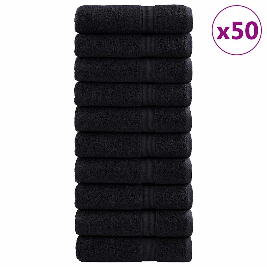 Ručnik za Goste SOLUND 50 pcs Crna 50 x 100 cm 550 gsm