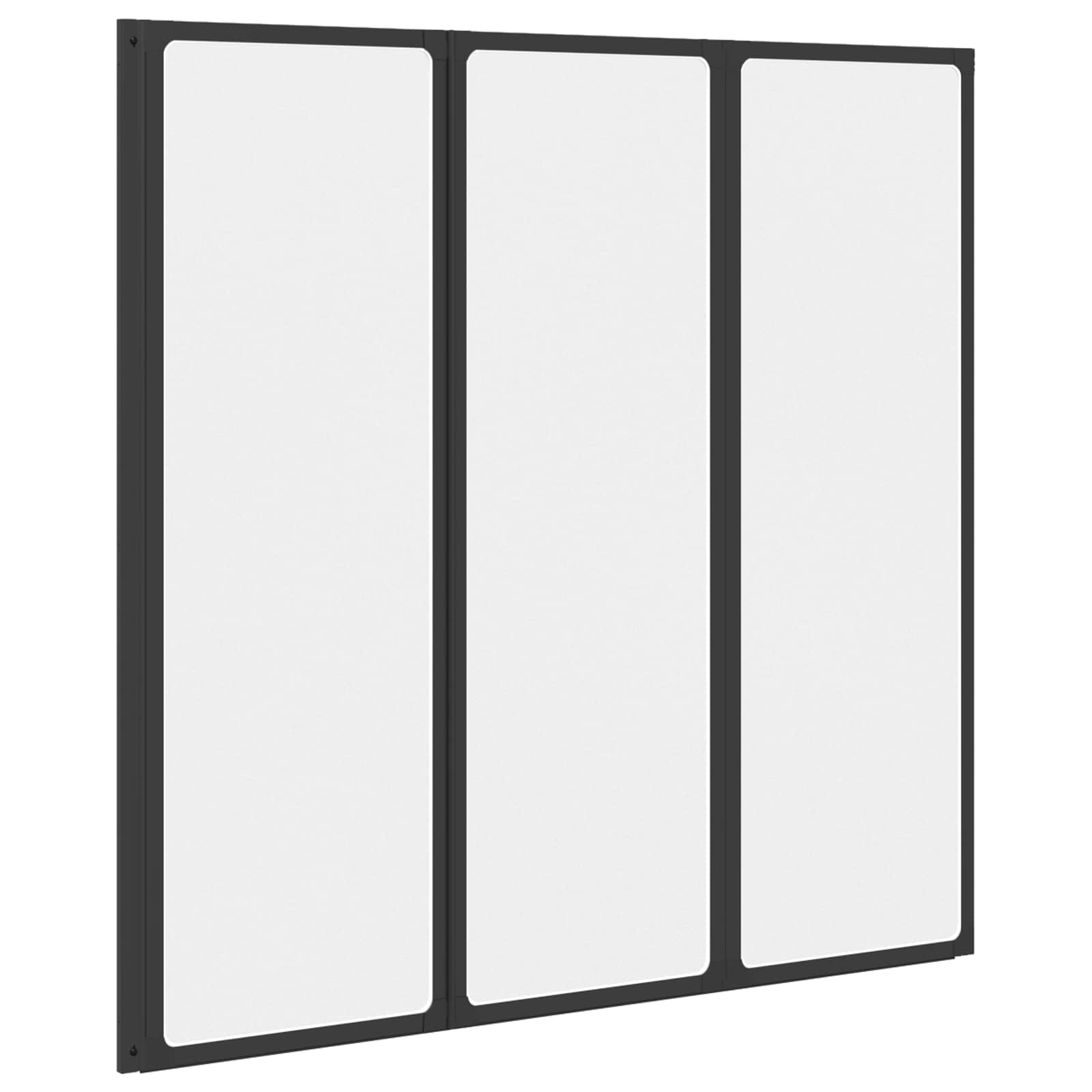 Tuš paravan Crna 120 x 2 x 117 cm Aluminij i PP