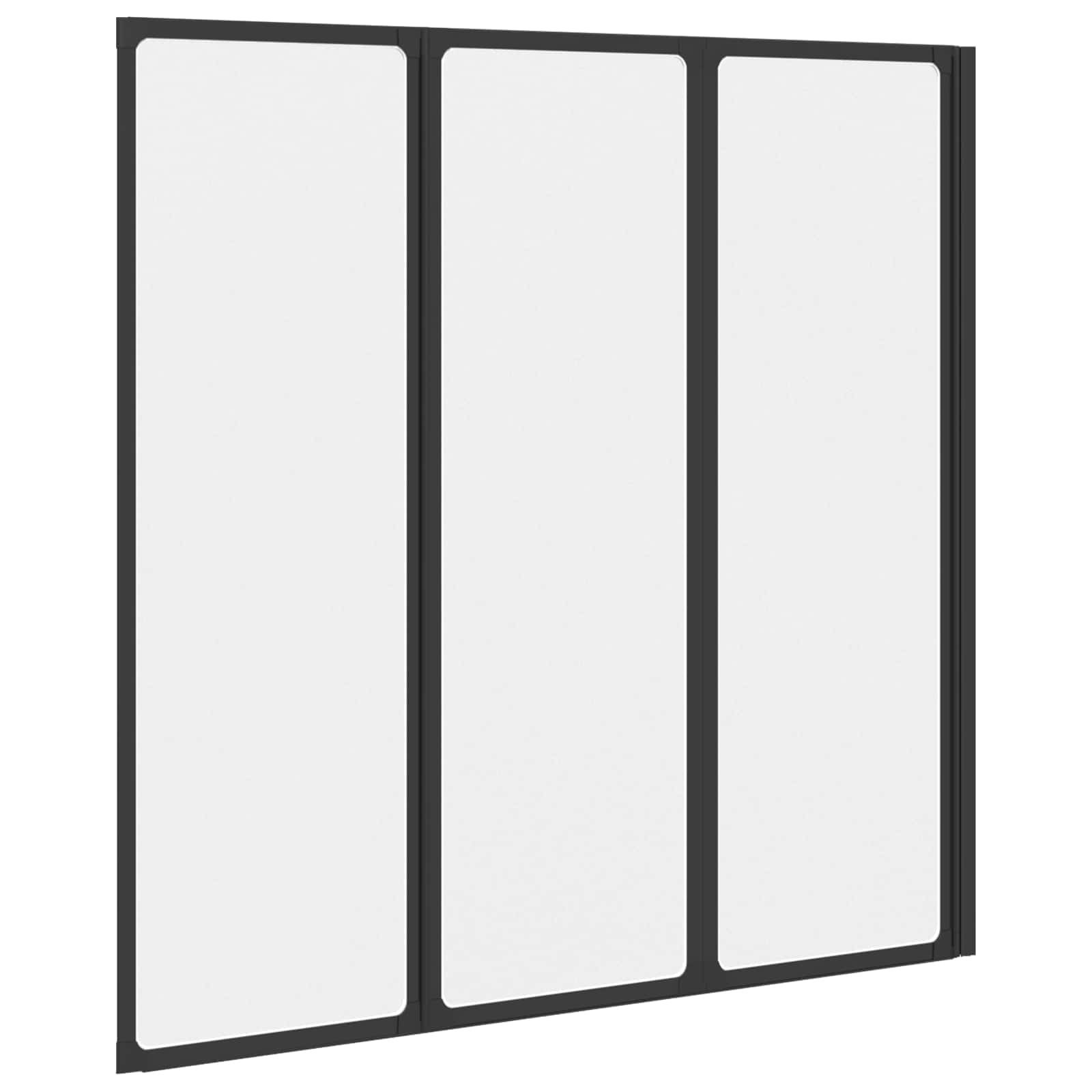 Tuš paravan Crna 120 x 2 x 117 cm Aluminij i PP
