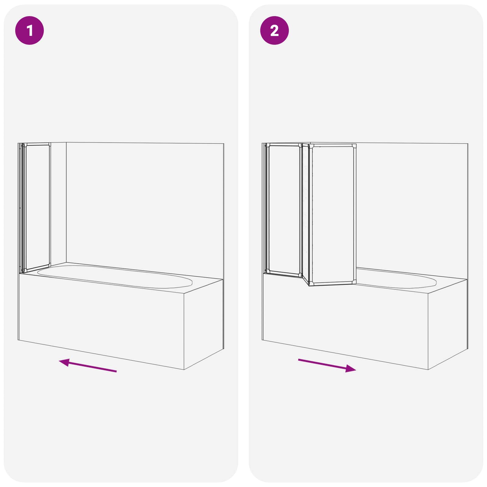 Tuš paravan Crna 120 x 2 x 117 cm Aluminij i PP