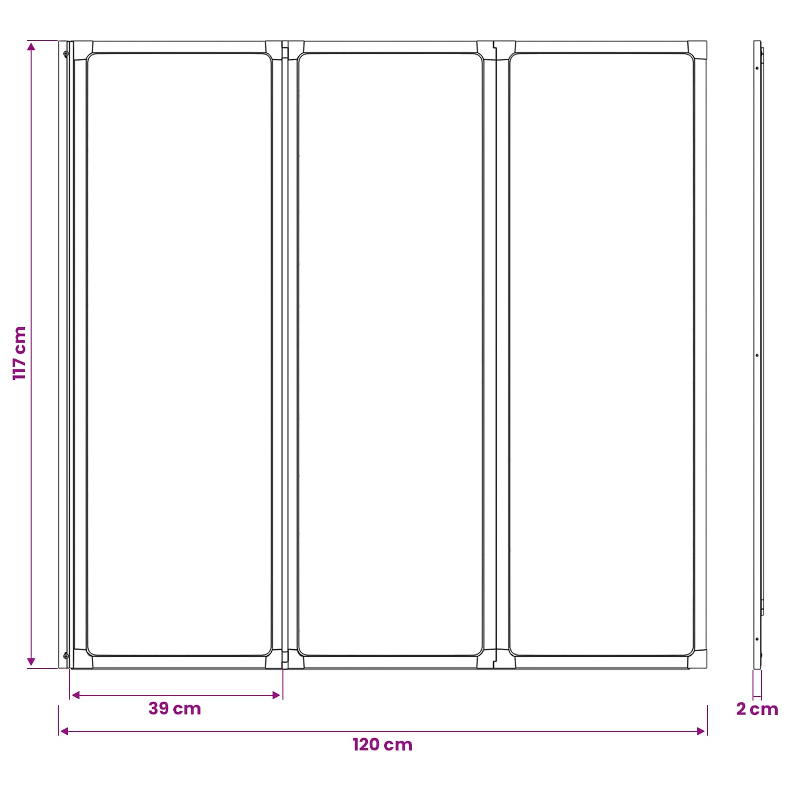 Tuš paravan Crna 120 x 2 x 117 cm Aluminij i PP