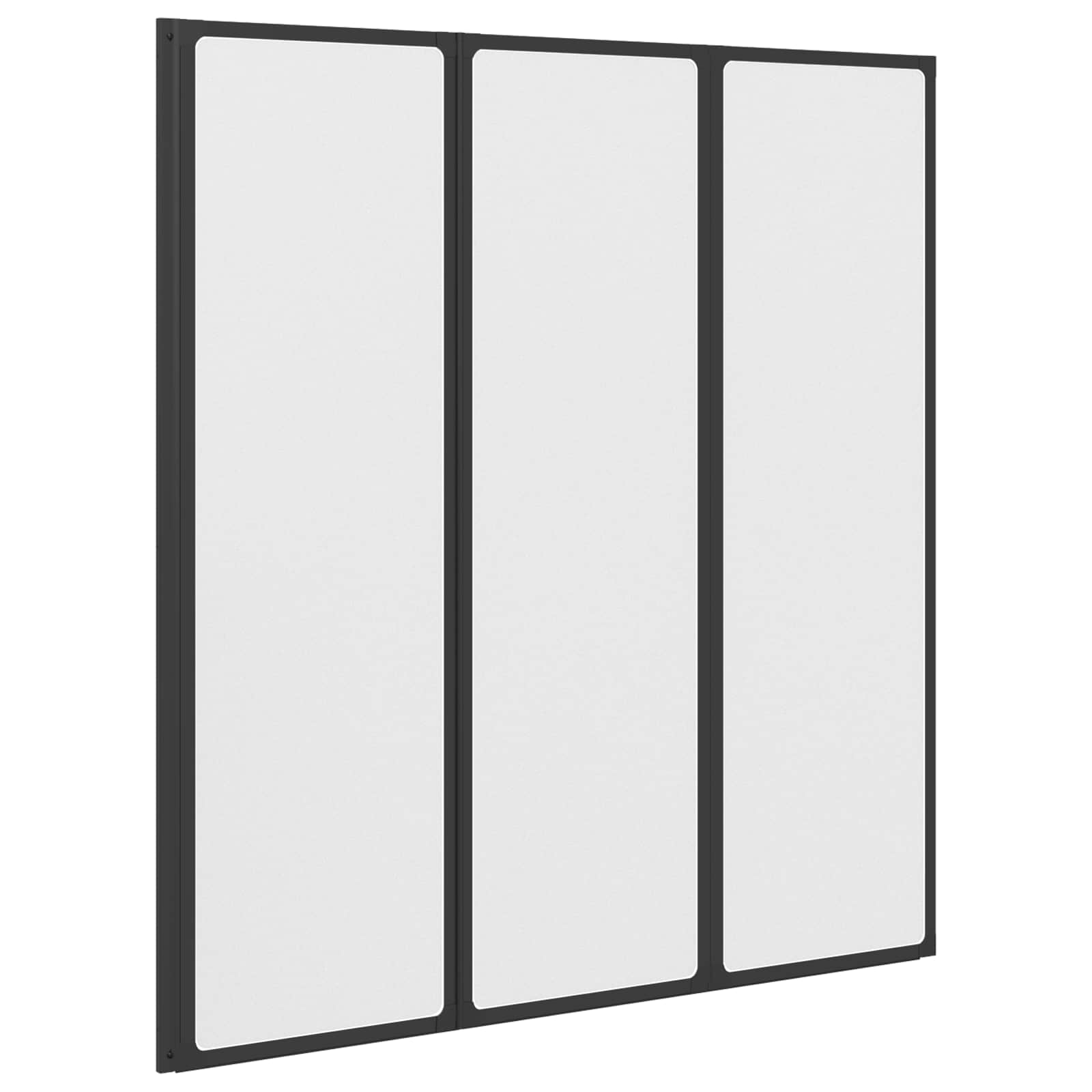 Tuš paravan Crna 132 x 2 x 140 cm Aluminij i PP