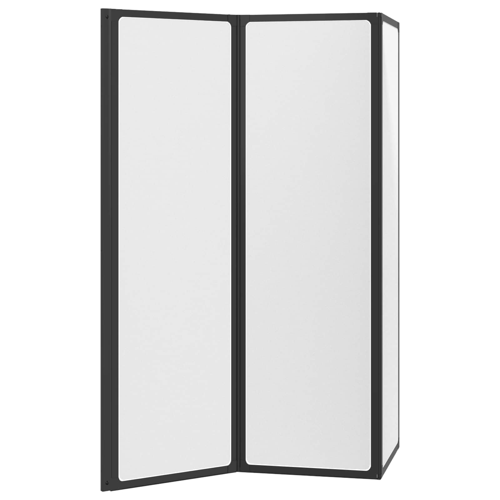 Tuš paravan Crna 132 x 2 x 140 cm Aluminij i PP