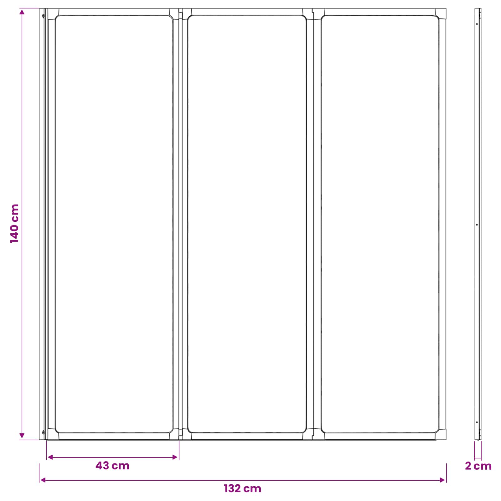 Tuš paravan Crna 132 x 2 x 140 cm Aluminij i PP