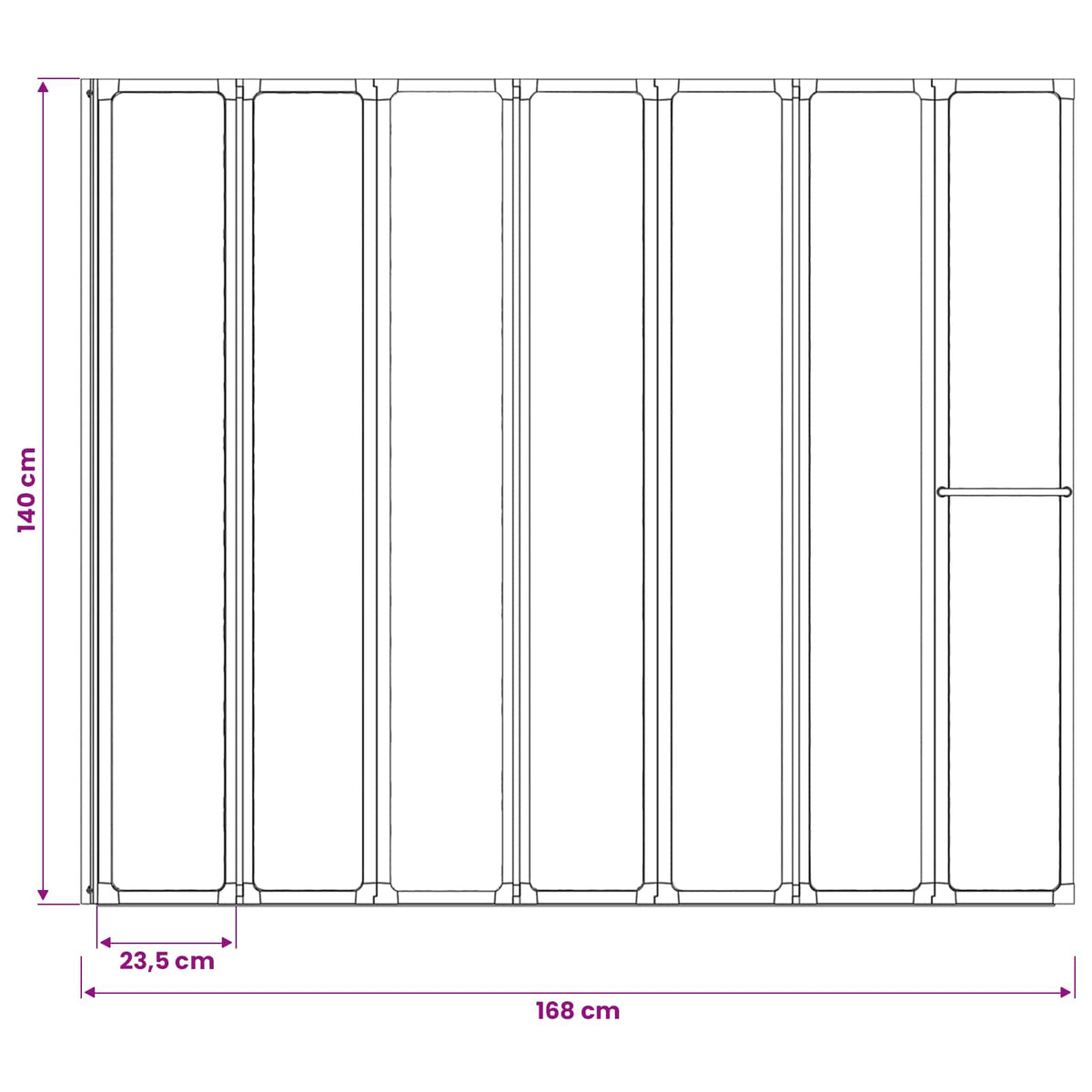 Tuš paravan Crna 168 x 140 cm Aluminij