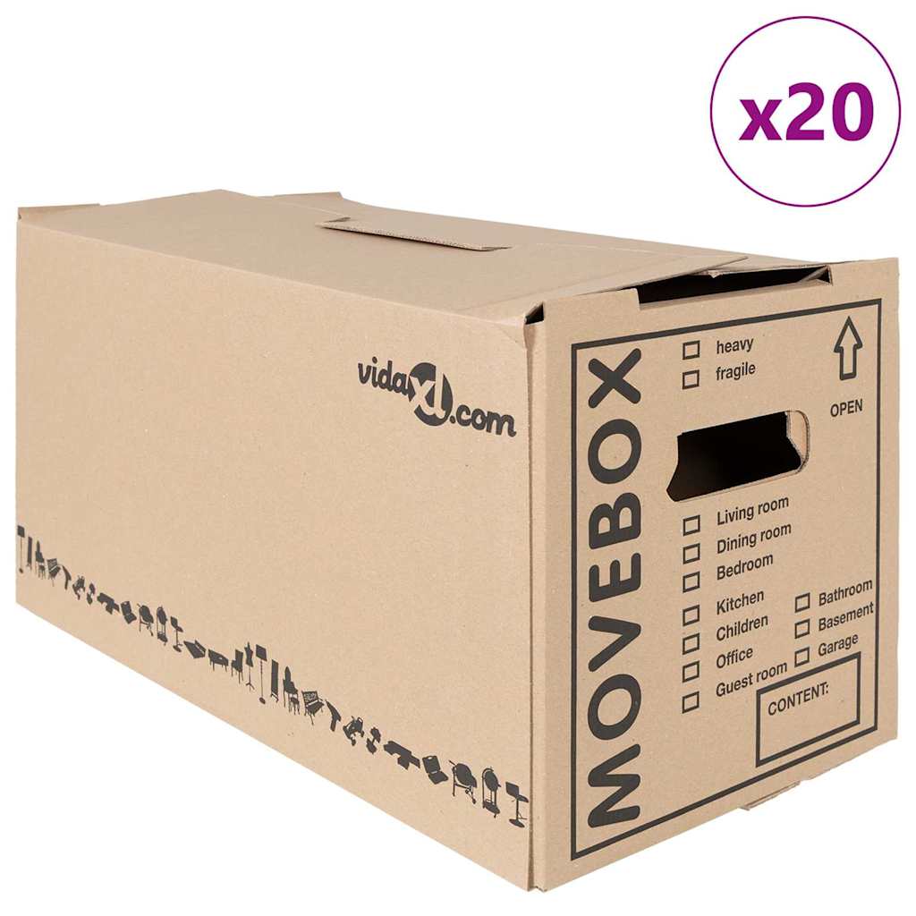 Kutija za selidbu 20 pcs Prirodna 59 x 31,5 x 31,5 cm Karton