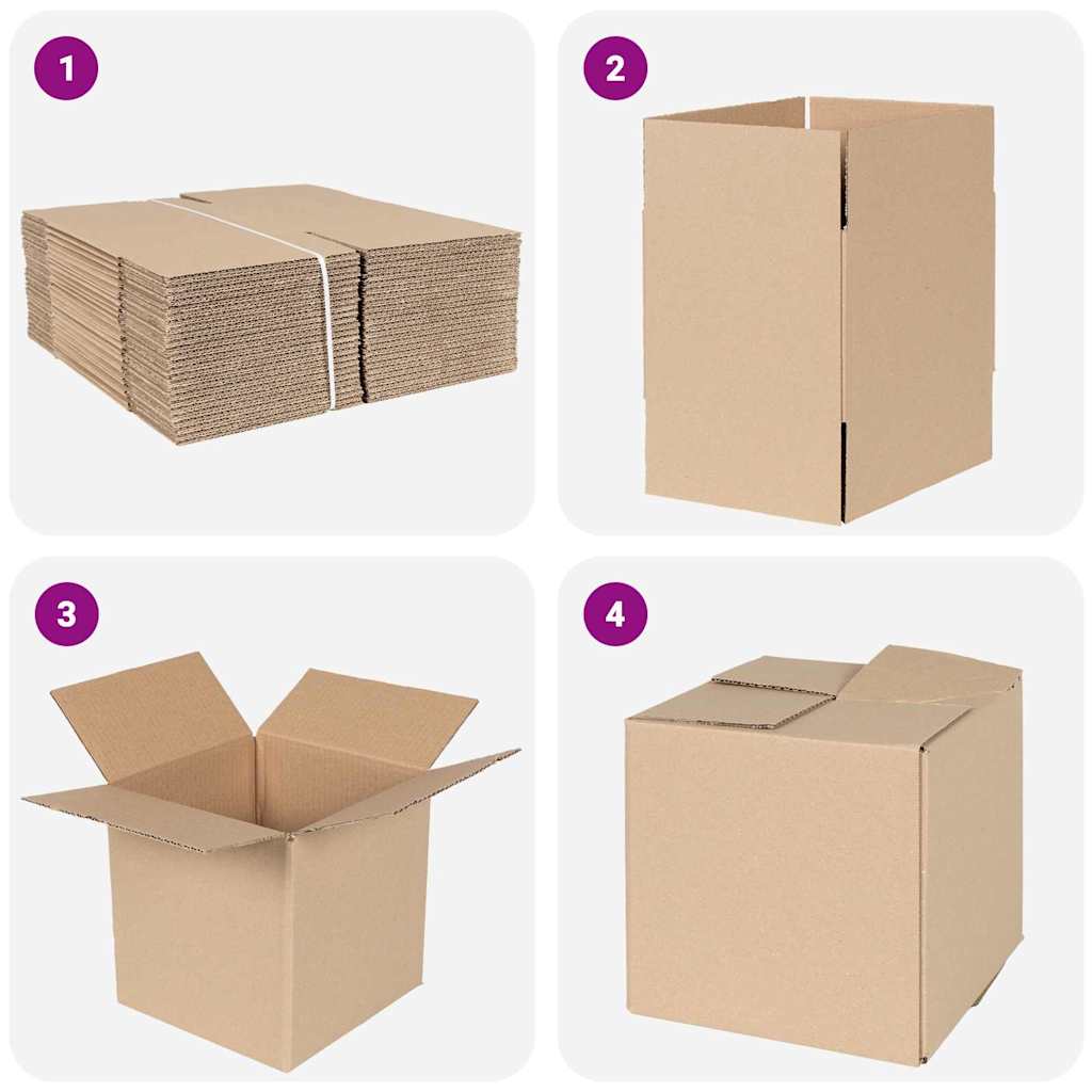 Preklopna kutija 50 pcs Prirodna 20 x 20 x 20 cm Karton