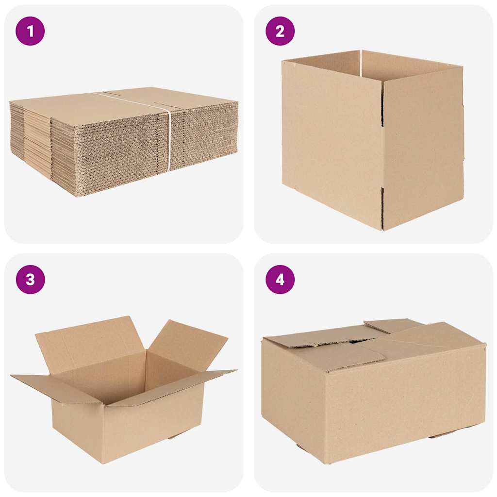 Preklopna kutija 50 pcs Prirodna 30 x 21,5 x 14 cm Karton