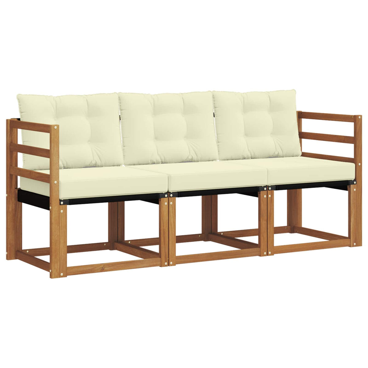 Set vanjskih sofa 3 kom. Prirodna i krem