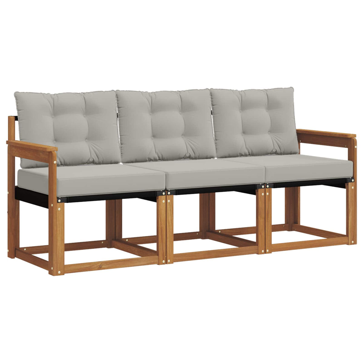 Set vanjskih sofa 3 kom. Prirodna i svijetlo siva